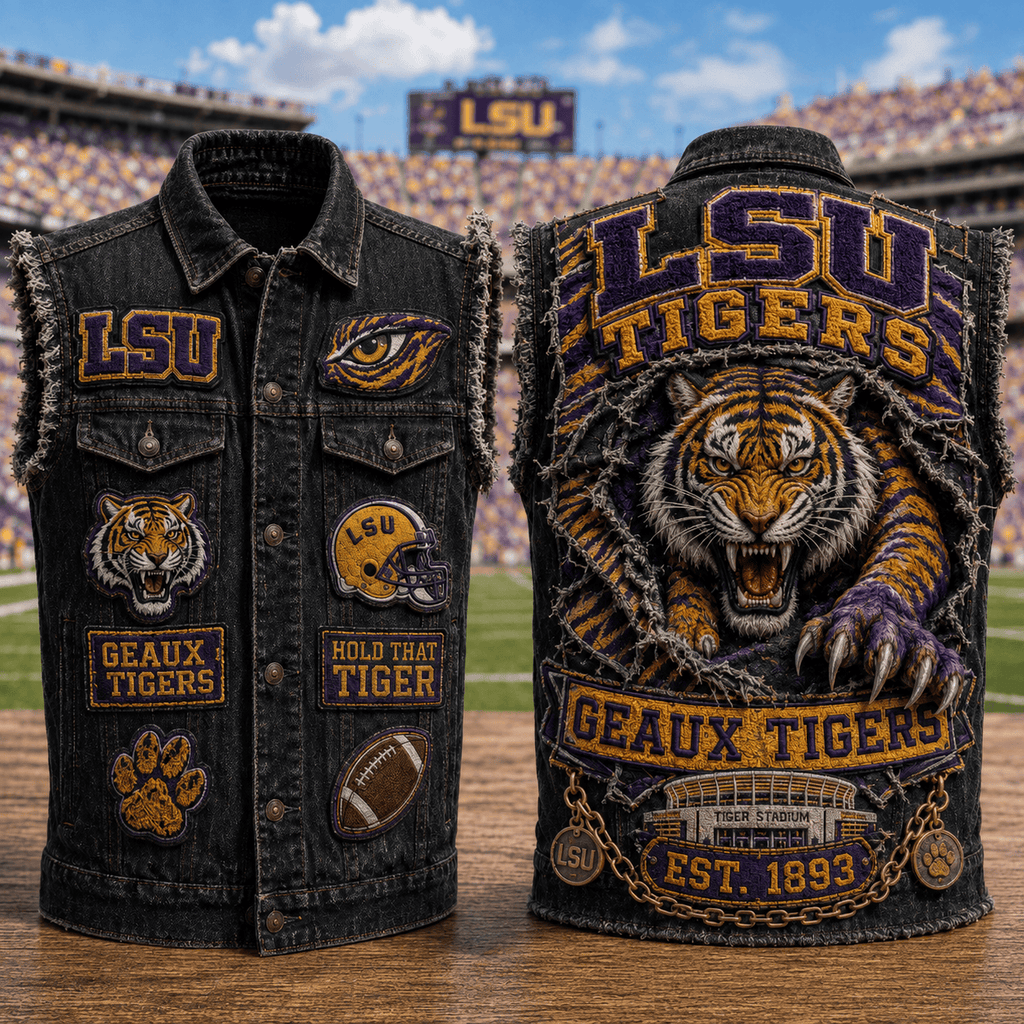 LSU PREMIUM DENIM VEST TTNL